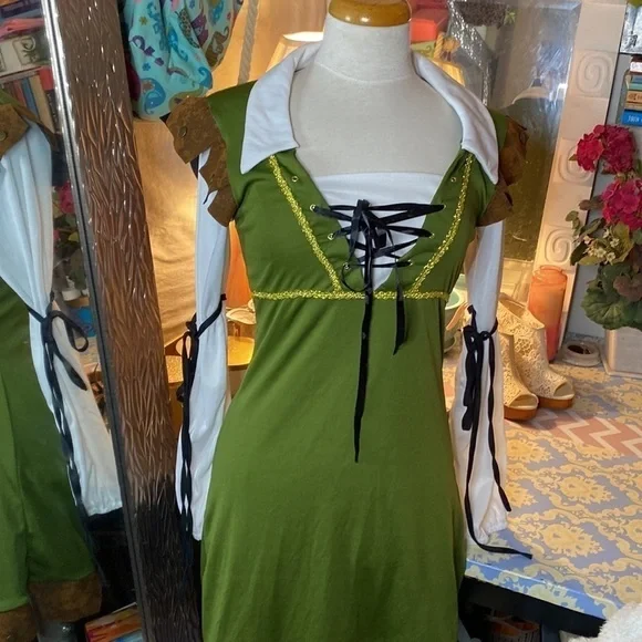 🌷ROBIN Hood Forest Bandit Hunter Friar Maid Marian Halloween Costume🌷2 for 1 - Picture 4 of 16